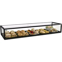 MBH - MAQUINARIA BAR HOSTELERIA MBH - Neutrale Vitrine mit LED-Beleuchtung, 120 cm, 1 Ebenen, für Gastronomie. Neutrales Glasdisplay für Gebäck und Süßwaren.