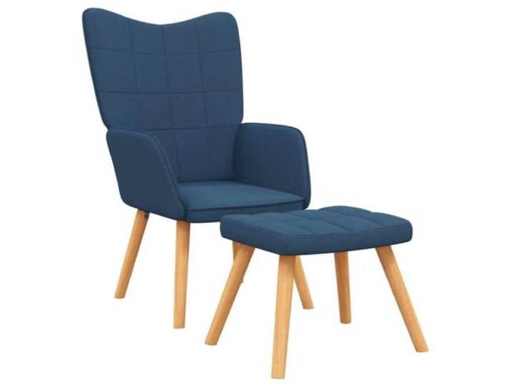 Blau Sessel mit Fuß Stoff gepolstert, Stahlrahmen und Holzfüße Gitterbezug, Schwammfüllung, Stahlrahmen, Holzbeine, maximale Belastbarkeit 110 kg