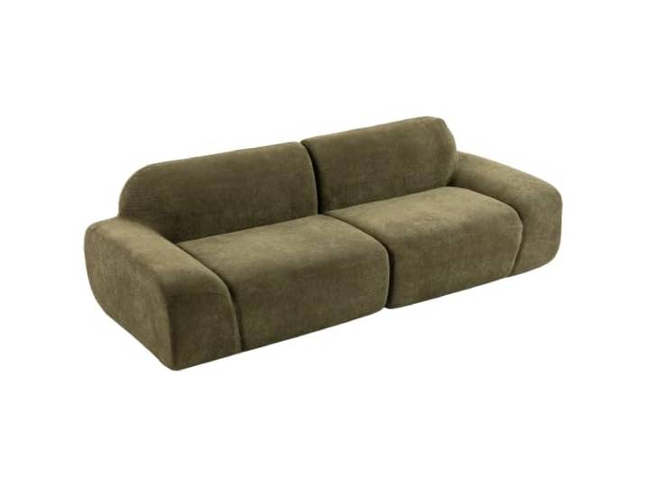 HOMCOM Sofa 3 Sitzer 244 cm Cloud Sofa mit Chenille-Optik, Dunkelgrün Boneless Couch, mit 60 cm Tiefe Sitze, Breiter Armlehne und Sitzfläche, für Schlafzimmer, Wohnzimmer, Werkzeugfreie Montage