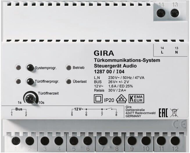 Gira 6TE 128700 Audio Bussystem Steuergerät REG, 128700)