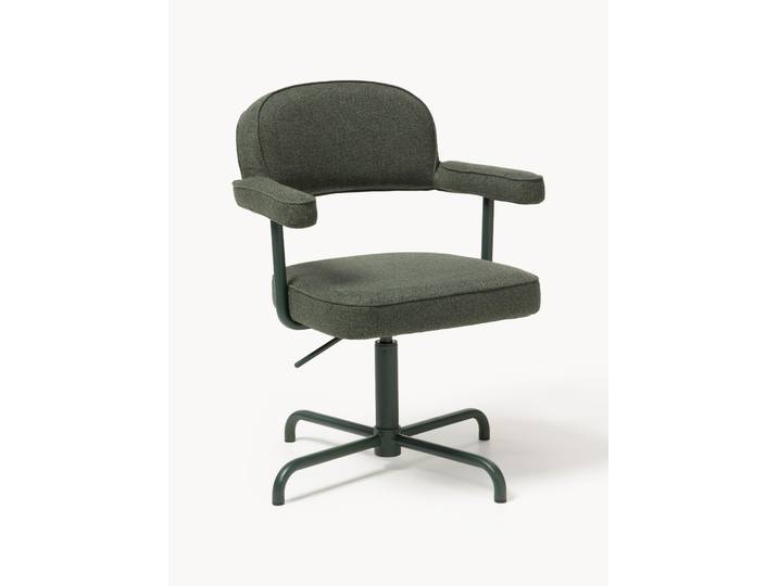 Chaise de bureau rembourrée avec accoudoirs Pia, hauteur réglable
