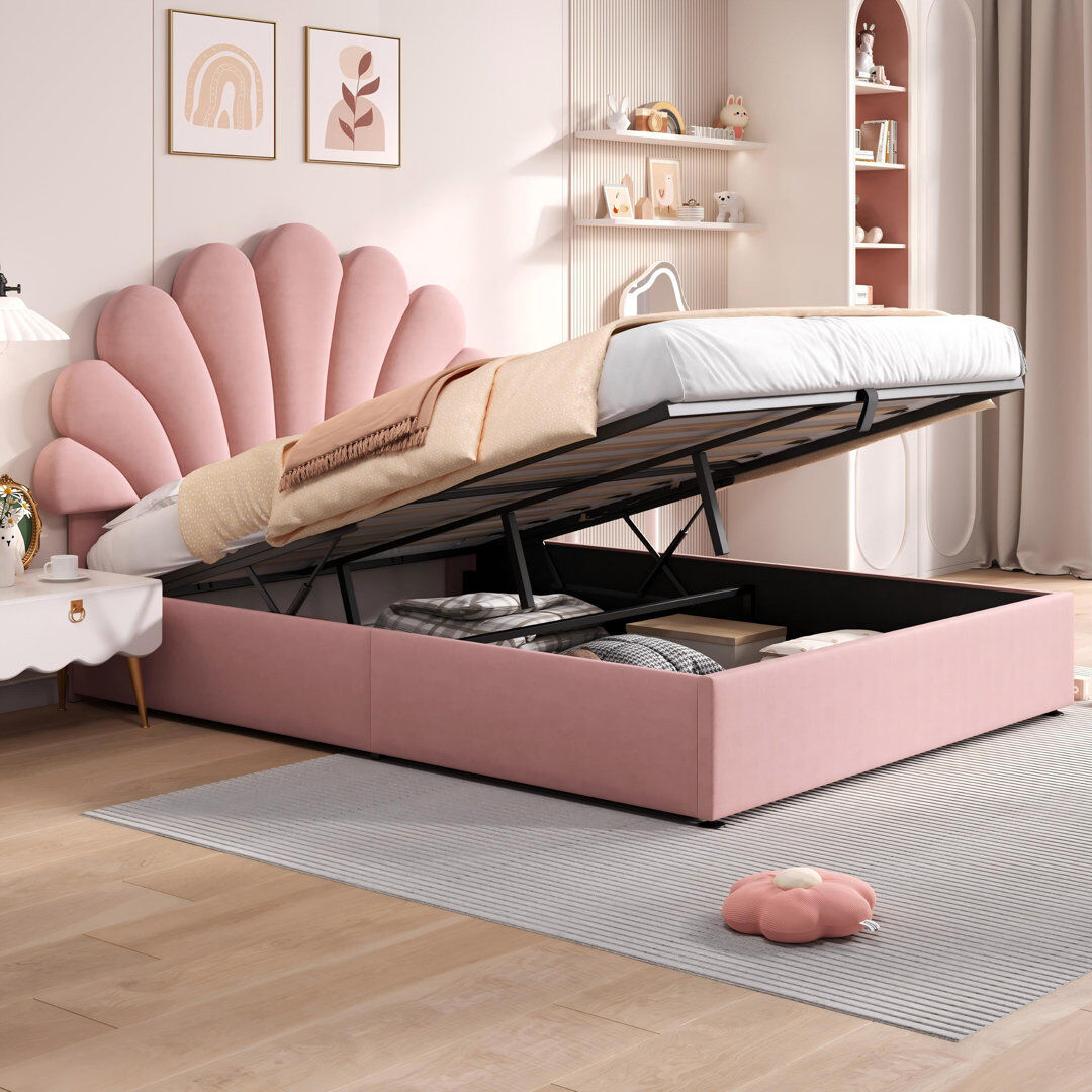 Fairmont Park Double Size Ottoman Bed Velvet Pink Double (4'6)