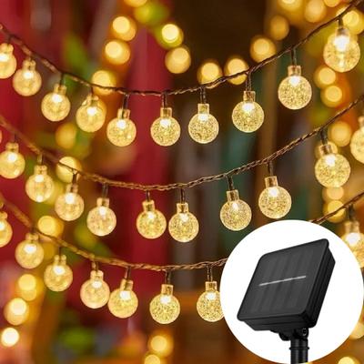 Multicon Wholesale Hub Solar Crystal Ball LED Light String, Outdoor Waterproof LED, Holiday Garden Decor warm 100 Leds