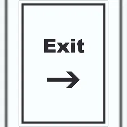 HB-Druck Exit Aufkleber mit Text und Richtungspfeil rechts Ausgang hochkant A8 (52x74mm)