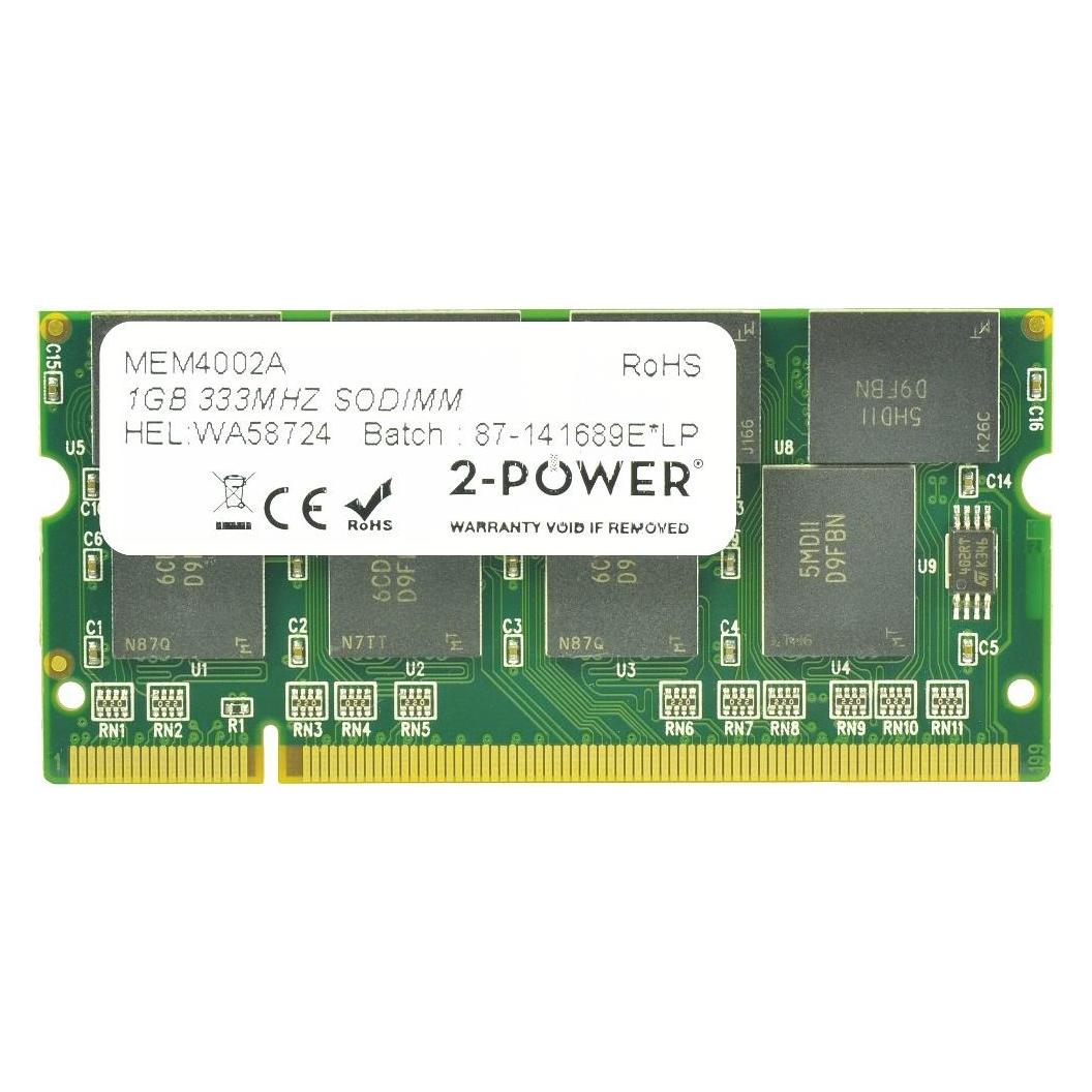 2-Power 1GB PC2700 333MHz SODIMM (1 x 1GB, 333 MHz, SO-DIMM) (MEM4002A)