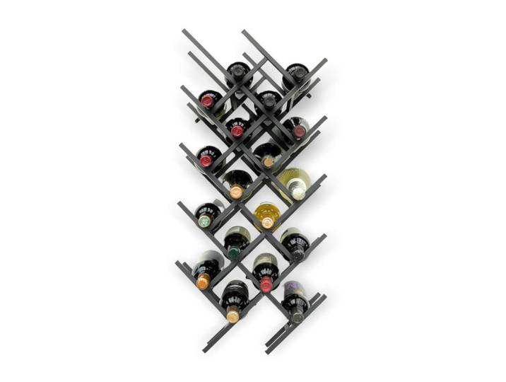DanDiBo Weinregal 2er Set Metall Schwarz Wand 96279, 23x82x25 cm, Weinregale