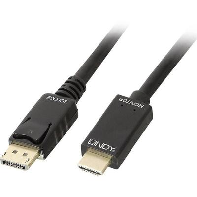 LINDY DisplayPort / HDMI Adapterkabel DisplayPort Stecker, HDMI-A Stecker 2.00 m Schwarz 36922 DisplayPort-Kabel