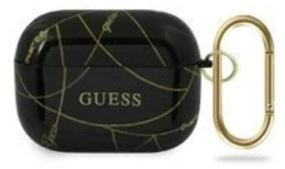 Guess AirPods Pro Case Zwart met Gouden Ketting
