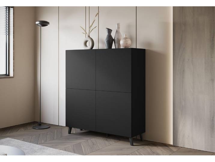 Commode DARION avec portes - couleur graphite noir