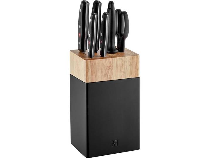 Zwilling Messerblock, Schwarz, Holz, Metall, 7-teilig, Birke, ohne Schlitze, Kochen, Küchenmesser, Messersets