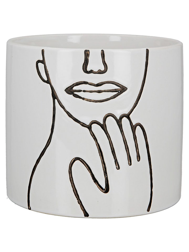 GILDE Übertopf "Timido" in Weiß - (B)15,5 x (H)14 cm - onesize