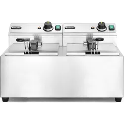 Hendi Friteuse Profi Line 2x8 l 230V 2x3500W, Fritteuse, Silber