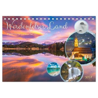 Werdenfelser Land - Malerische Landschaften (Tischkalender 2027 DIN A5 quer), CALVENDO Monatskalender