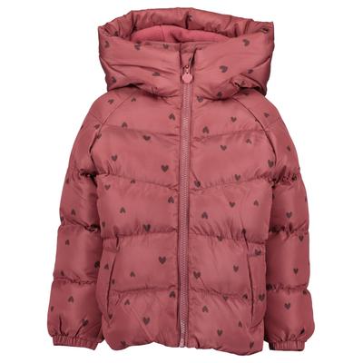 Winterjacke BLUE SEVEN "Winterjacke", Mädchen, Gr. 98, rosa (3650, wein), 100% Polyester, Basic normal, ohne Ausschnitt, gerader Abschluss, Jacken Winterjacke