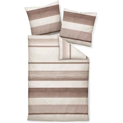 Bettwäsche JANINE "DAVOS65158 07", lila (mauve), B/L: 240cm x 220cm, 1 Stk., 2 Stk., Feinbiber, B/L: 80cm x 80cm & 80cm x 80cm, Feinbiber, Obermaterial: 100% Baumwolle, Bettwäsche, Bettwäsche, mit Reißverschluss
