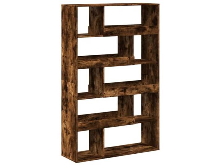 Raumteiler aus Rauchholz, 100 x 33 x 156,5 cm, 10 Regale Feuchtigkeitsbeständiges Holz, pflegeleicht, Wandmontage erforderlich, klassischer Stil, vielseitig einsetzbar