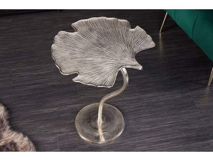 riess-ambiente Beistelltisch GINKGO LEAF 55cm silber (Einzelartikel, 1-St), Wohnzimmer · Metall · Handarbeit · Boho