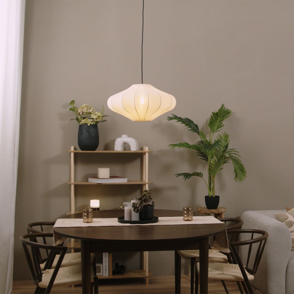 QAZQA Suspension japandi beige tissu 50 cm Beige 50x148x50cm