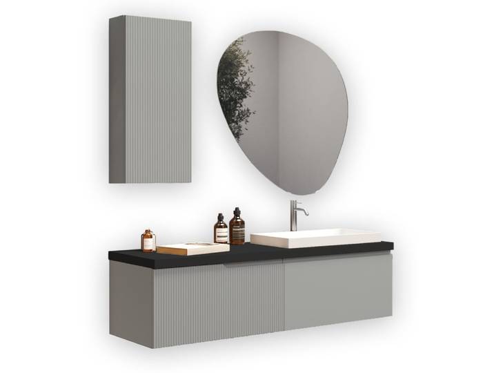 Composition 6 pièces en MDF gris mat