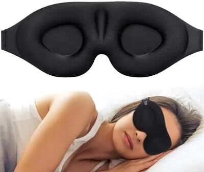 Inspired Finds 6D Block Out Light Sleep Mask With Soft Breathable Comfort For Travel & Night Sleep ordinary Mask