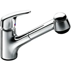 Kaja KAJA-MIX PLUS Einhand-Spült. mit herauszieh-, barer Geschirrbrause, in weiß, 54830-W 54830-W