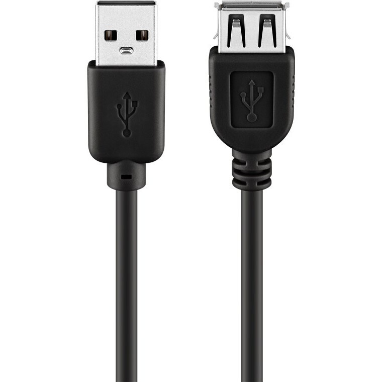 Hunter USB 2.0 High Speed verlengkabel A/A connector, zwart, 3 meter