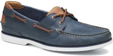 Johnston & Murphy Ventura 2 Eye Boat Shoe - Mens 8 Navy Oxford Medium