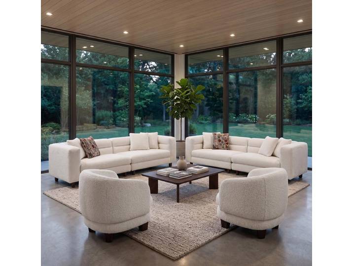 JVmoebel Polstergarnitur Elegante Polstermöbel Set Sofas und Sessel in neutralem Ton, (4-tlg), Made in Europa