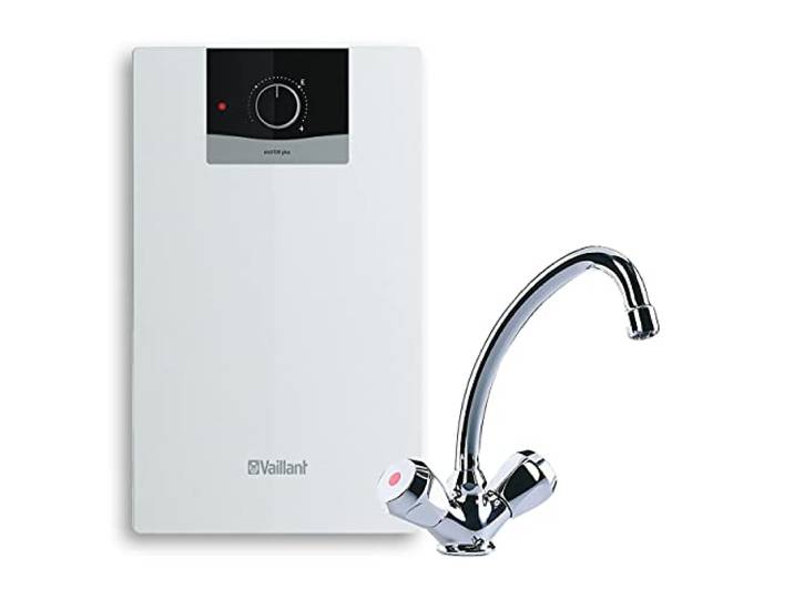 Vaillant eloSTOR VEN 5/7-5 U plus - elektrischer Warmwasserspeicher zur Untertischmontage inkl. 2-Griff-Armatur - stufenlos einstellbar - energieeffizient, drucklos & frostsicher - 5 l, 230 V