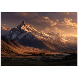 FOTOTAPETE Gebirge Landschaft Braun 300x210 cm
