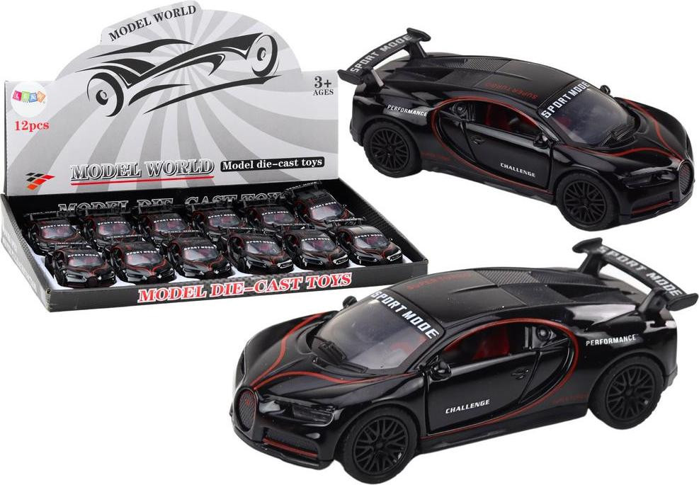 Lean Toys Sportwagen Auto 1:32 met Spoiler en Geluid - Zwart