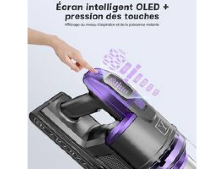 Aspirateur balai anti enchevetrement - Puissant 700W / 65000Pa - 70min Propre - 8 Attachements + Filtre HEPA 99% ASPIRATEUR BALAI