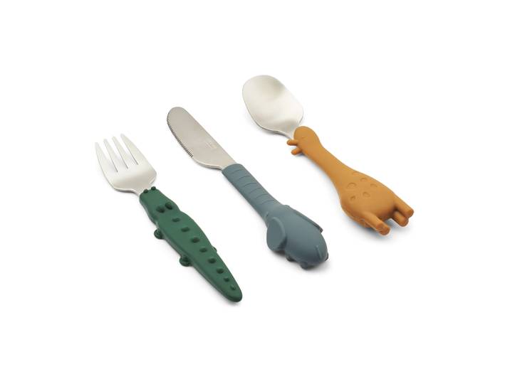 Liewood Set de couverts Tove all together 3 pièces Golden caramel mix