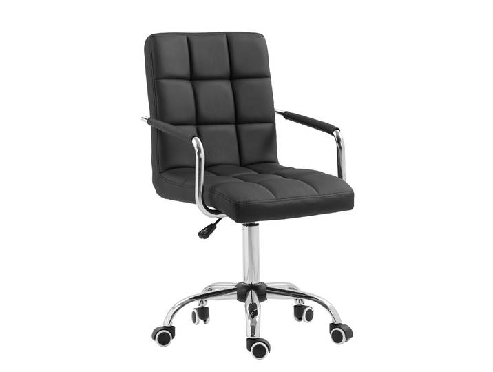 Bürostuhl Leder BENJAMIN schwarz