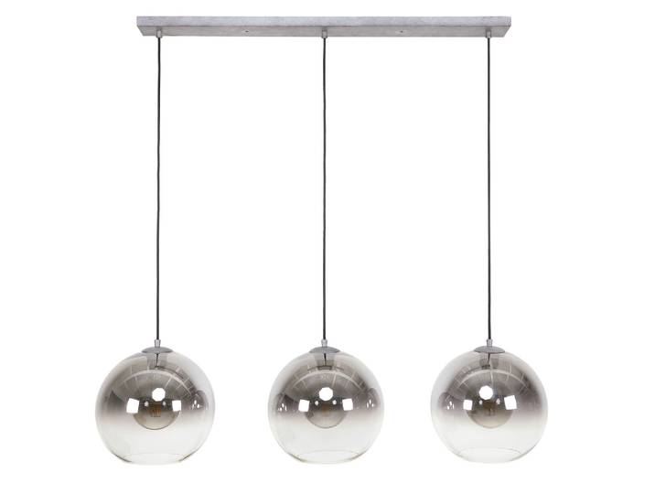 GINNIE Hängelampe, 3-flammig, Glasschirme Rauchglas