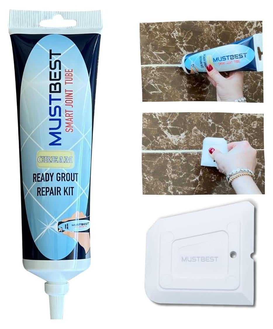 Must Best Sneldrogende reparatiemortel voor tegels, crème, 380 ml