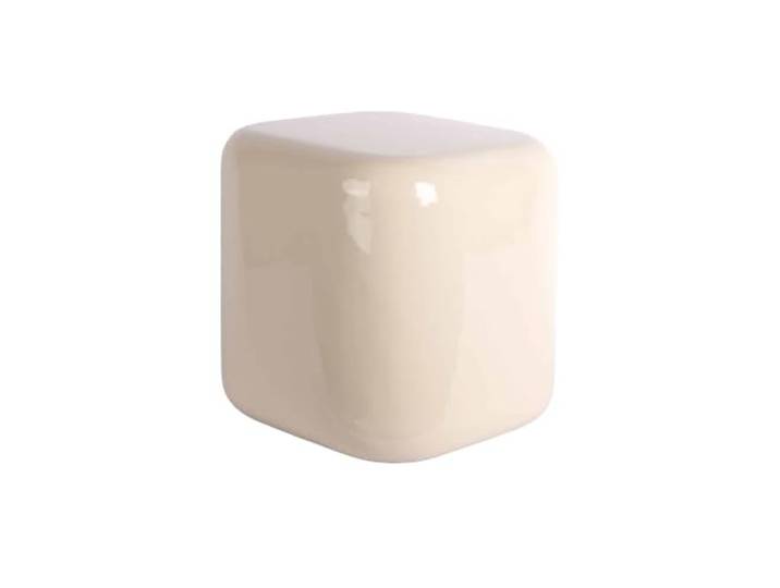 Leitmotiv Hocker Cadiz - Gebrochenes Weiß - 40x40x40cm Quadrat - skandinavisch - Metall - Küchenhocker - Barstühle - Hocker für Esszimmer - Küche - Theke - Bar