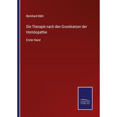 Die Therapie nach den Grundsatzen der Homöopathie, Taschenbuch von Bernhard Bähr, Outlook, 978-3-375-07844-7
