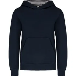 Kariban Kinder Kontrast Kapuzen Sweater Hoodie K453 navy/fine grey 10/12