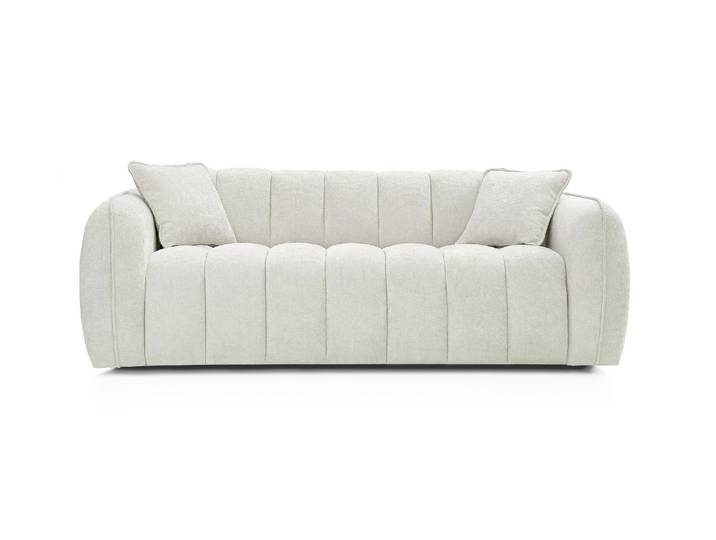 FREJUS Canapé convertible 4 places - Velours, Blanc