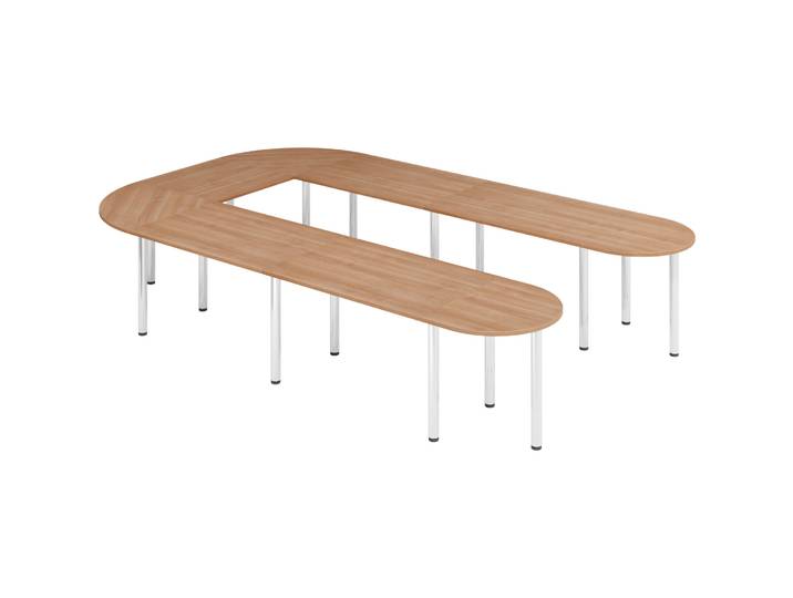 Besprechungstisch Office Nuss 380 x 240 cm - Farbe: Nussbaum/Chrome