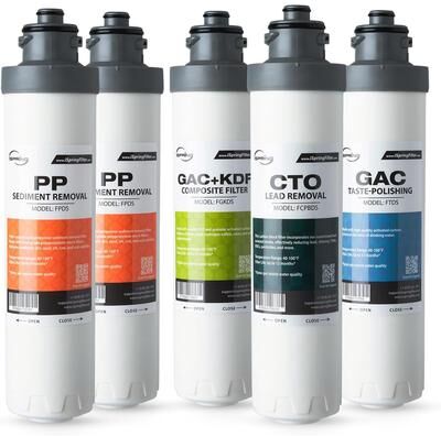 iSpring F5DS-PB Full Filter Replacement Set for DS4B-PB & DS4S-PB Bottleless Water Dispensers, Up to 12 Months