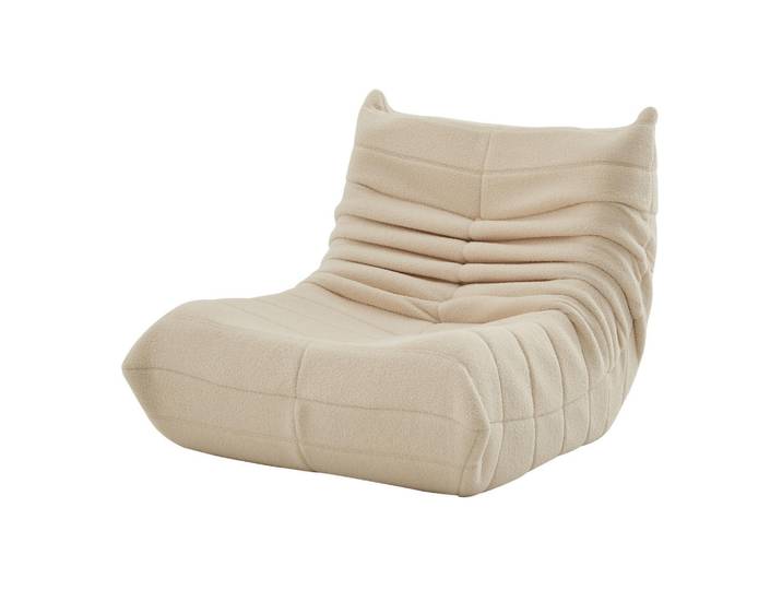 Fernseh- & Relaxsessel Sofa Liegesofa für Wohnzimmer Beige, Holz, 91.44x60.45x101.5 cm, Wohnzimmer, Sessel, Relaxsessel