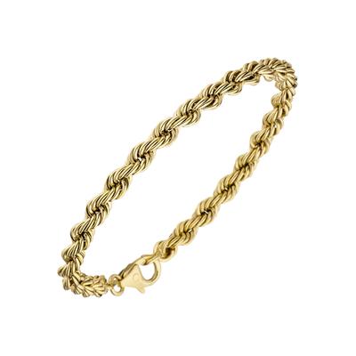 Goldarmband JOBO "Armband Kordel 4,9 mm" Gr. 21, gold (gelbgold 585), Armbänder, Damen, 21cm, Gelbgold 585, Goldarmband, 14 Karat 585 Gold