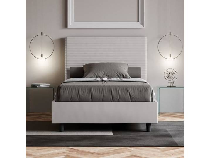 Lit coffre 1 place et demi Focus 120x190 avec sommier relevable blanc - MADE IN ITALY - Contemporain - Design
