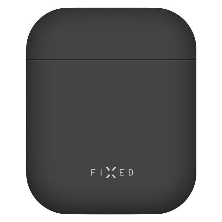 Fixed Ultra-dünnes Silikongehäuse für seidige Apfel-Airpods, schwarz (Kopfhörer Hülle) (FIXSIL-753-BK)