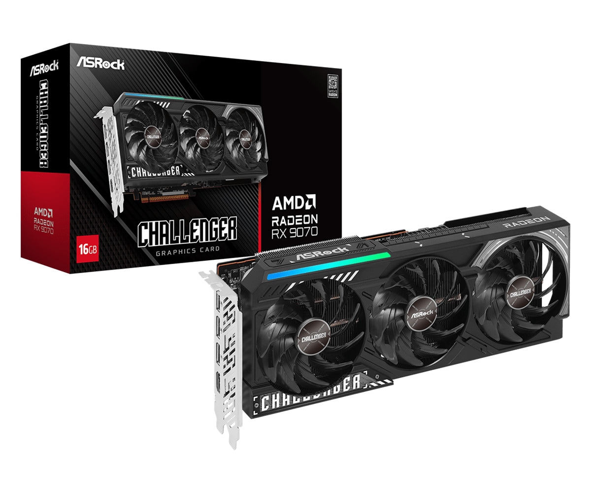 ASROCK Radeon RX 9070 Challenger Grafikkarte 16GB GDDR6 1x HDMI 3x DP 90-GA5NZZ-00UANF