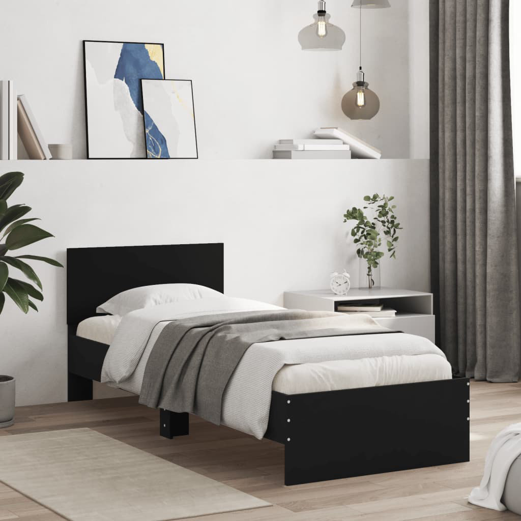 vidaXL Bed Frame Black Small Single (2'6)