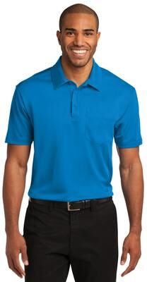 Port Authority K540P Silk Touch Performance Pocket Polo Shirt in Brilliant Blue size 3XL   Polyester