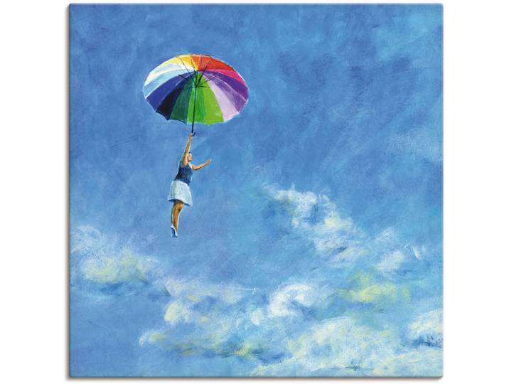Leinwandbild ARTLAND Das Leben leben , blau (farbe bild(er): blau), B:50cm H:50cm, Bilder, Leinwandbild, auf Holzrahmen gespannt